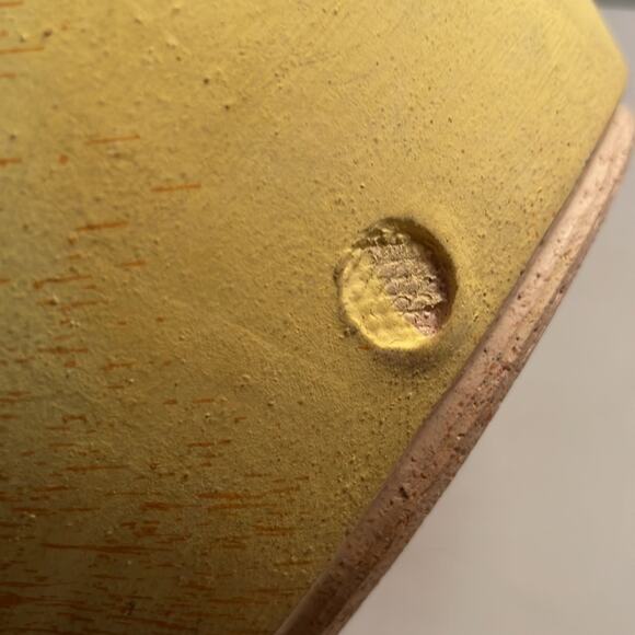 Signed Horsehair Pottery Vase in Mustard & Yellow EUC - Picture 7 of 8